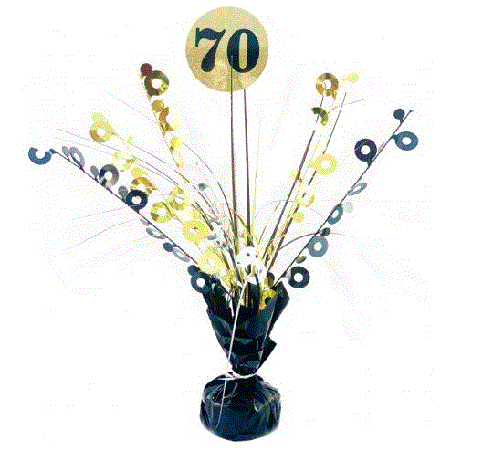 Table Centrepieces: Table Centrepieces - 70th Birthday